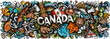 Canada lettering cartoon banner design