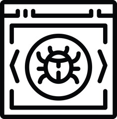 Poster - Web bug icon outline vector. Social scam. Fraud hacking computer