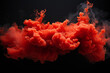 Red smoke explosion on black background,ai generated