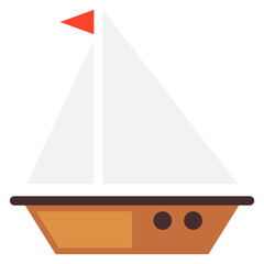 Poster - Sailing ship color icon. Marine travel symbol