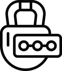 Poster - computer password icon outline vector. virus bug. computer criminal