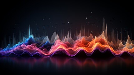 Poster - Colored background of abstract sound wave. Abstract flowing wavy, smoke lines. Vibrant colorful digital dynamic wave.