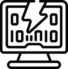 Poster - bolt access scam icon outline vector. online virus. data information