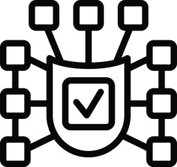 Poster - data shield network icon outline vector. threat virus. individual scam