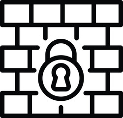 Poster - internet firewall icon outline vector. computer data fraud. phishing scam