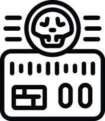 Poster - online scam icon outline vector. virus bug. internet data network