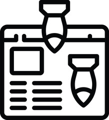 Poster - Web dos attack icon outline vector. Access limit. Digital social email