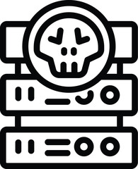 Poster - server hack attack icon outline vector. online access. data network