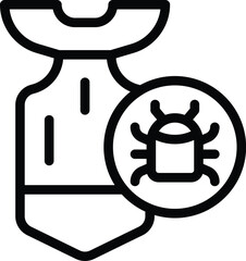 Poster - bug hacker attack icon outline vector. virus data. criminal cyber