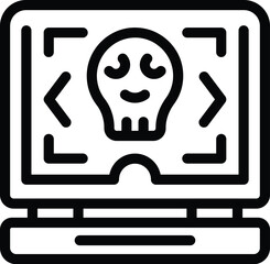 Poster - computer hacker attack icon outline vector. cyber security. dark scam