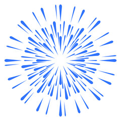 Poster - Blue sparkles burst. Event show firework icon