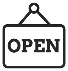 Poster - Open sign black line icon. Entry symbol