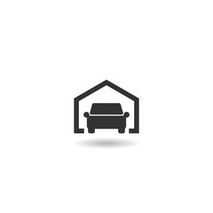 Canvas Print - Simple garage icon with shadow