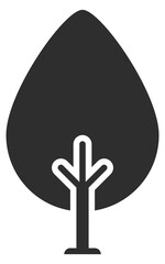 Sticker - Stylized tree icon. Natural botany symbol. City park plant