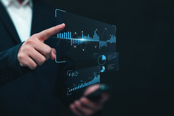 Wall Mural - business 2025 analytics tools charts and graphs with statistics to analyze business potential and fo