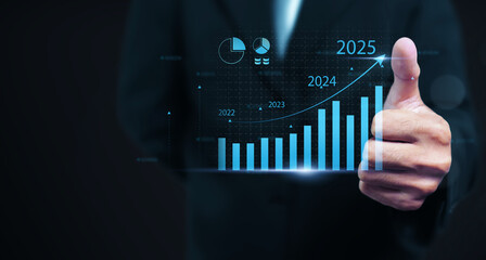 Wall Mural - business analytics tools charts and graphs with statistics to analyze business potential and forecas