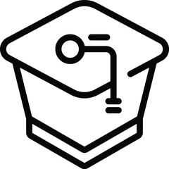 Poster - Chemistry graduation hat icon outline vector. Student lady. Expert lady