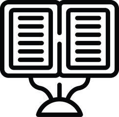 Poster - Chemistry lecture book icon outline vector. Lecture lady. Expert tech