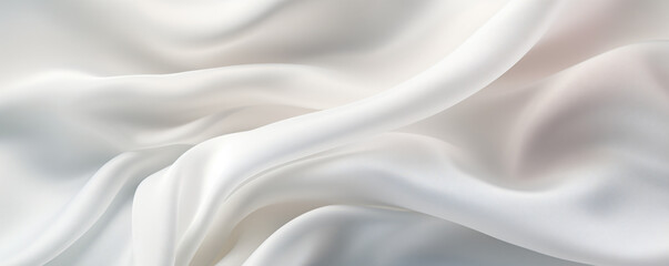 Poster - soft white silk background, in the style of shaped canvas, glossy finish, organic contours, 