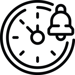 Poster - Alarm clock chemistry icon outline vector. Lesson time. Professor school