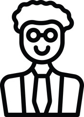 Poster - Chemistry teacher icon outline vector. Lady expert. Tech educator