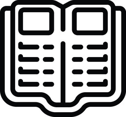 Poster - Research lab ebony icon outline vector. School university. Tech expert