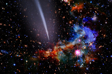 Wall Mural - comet in space. the elements of this image furnished by nasa.