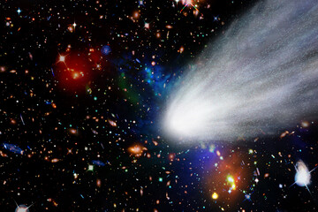 Wall Mural - comet, stars and galaxies. the elements of this image furnished by nasa.