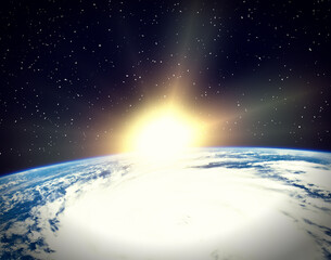 Wall Mural - earth sunrise. the elements of this image furnished by nasa.