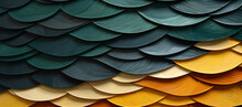 A Fabric Of Colorful Stripes Is Shown In This Close Up Image, In The Style Of Leaf Patterns, Dark Green And Amber, Sculptural Paper Constructions, Dark Gray And Amber, Delicate Paper Cutouts