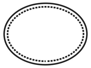 Poster - oval line frame. decorative border. round dotted pattern