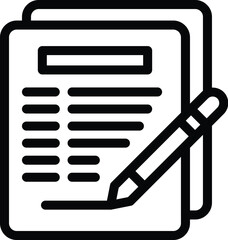 Poster - Chemistry paper test icon outline vector. Man educator. Science teacher