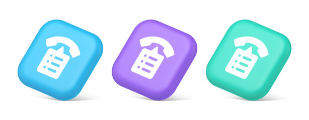 Poster - Call phone book contact list button cyberspace friends information communication 3d isometric icon