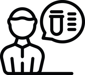 Poster - Chemistry teacher lesson icon outline vector. Expert tech. Separate educator