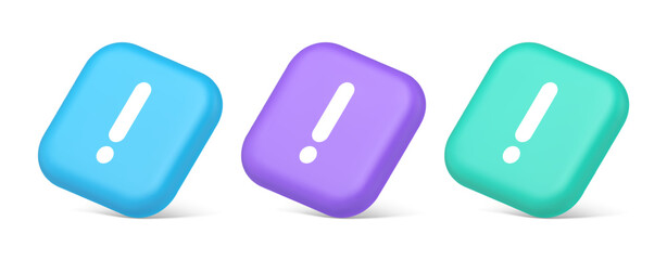 Poster - Exclamation mark keyboard button important attention point 3d isometric icon