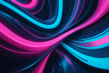 Aufkleber - A fluid background with neon blue and pink fluids intertwined, resembling a futuristic cyberpunk aesthetic