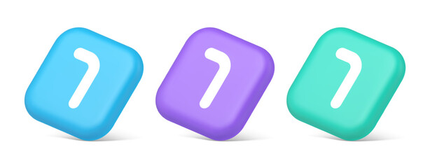 Poster - Seven number button accounting financial service web application panel 3d isometric icon