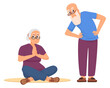 © LadadikArt - Old people workout. Happy seniors exercise together