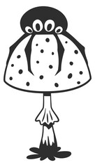Wall Mural - Spider mushroom. Scary halloween decoration black icon