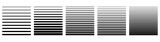 Fototapeta  - Halftone black horizontal stripes set. Abstract fade background collection. Vector illustration.