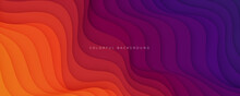 Colorful Abstract Wavy Papercut Layers Background Gradient Shape Design Vector