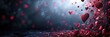 Red festive Hearts Abstract Background banner for St.Valentine's Day or Mother's Day