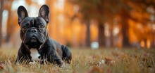 French Bulldog Outdoors Close-up Generative AI