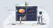 © VectorMine - Business intelligence platforms with business analysis tiny person concept. Financial data and accounting information database program for company profit and revenue monitoring vector illustration.