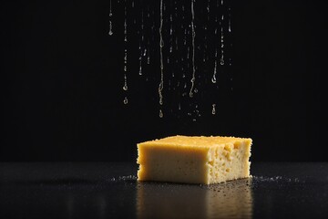 piece of cheese on black