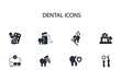 Dental icon set.vector.Editable stroke.linear style sign for use web design,logo.Symbol illustration.
