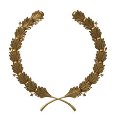 Wall Mural - Golden antique realistic vintage winner laurel wreath