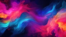 Abstract Background With Multicolored Waves, Modern And Dynamic Background, Art Concept
