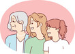 © drawlab19 - Women of different ages look in same direction with smile for feminism concept. Vector image