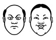 © Louis16art - Two simple black and white Kabuki faces